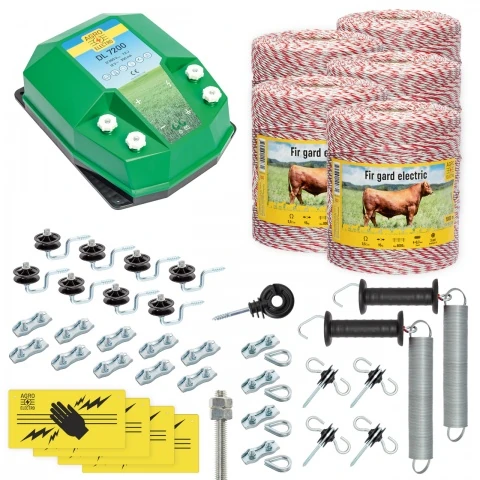 Pachet gard electric complet 5000 m, 7,2 Joule, pentru animale domestice :: 5000 m