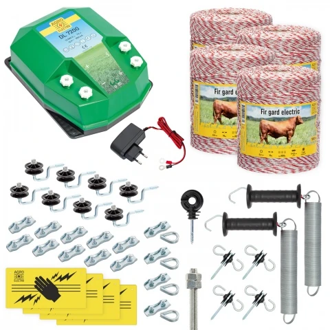 Pachet gard electric complet 4000 m, 7,2 Joule, 230 V, pentru animale domestice :: 4000 m