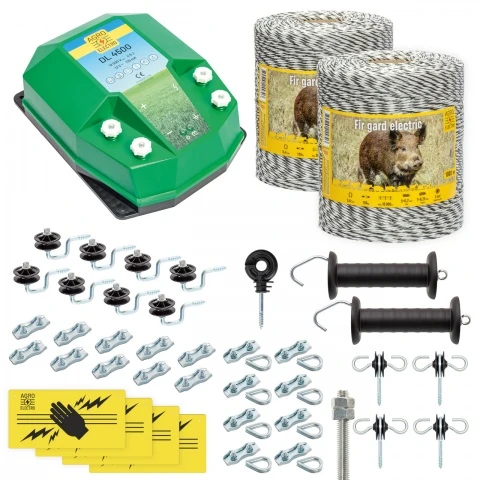 Pachet gard electric complet 2000 m, 4,5 Joule, pentru animale sălbatice :: 2000 m