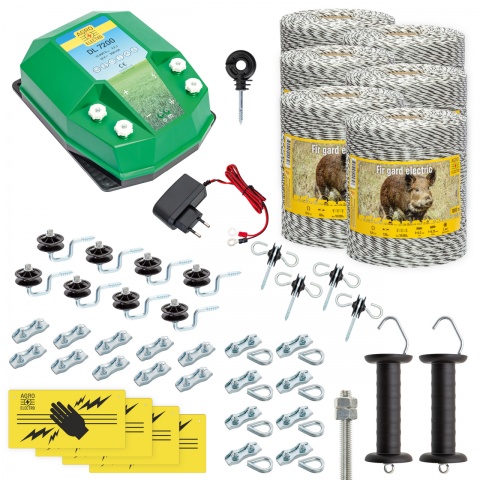 Pachet gard electric complet 6000 m, 7,2 Joule, 230 V, pentru animale sălbatice<br/>2737 Lei<br><small>cw-72-6000-a</small>