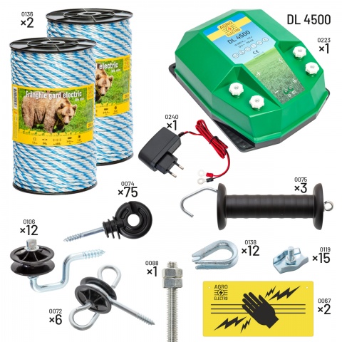 Pachet gard electric pentru apicultori. Cu DL 4500, alimentare de la 230 V<br/>1036 Lei<br><small>kit-apic-dl4500-a</small>