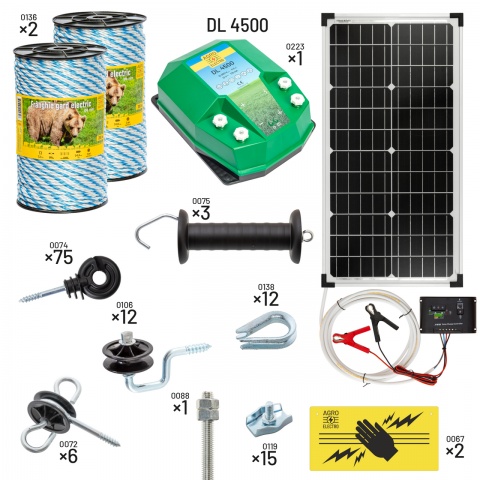 Pachet gard electric pentru apicultori. Cu DL 4500, alimentare cu sistem solar<br/>1341 Lei<br><small>kit-apic-dl4500-s</small>