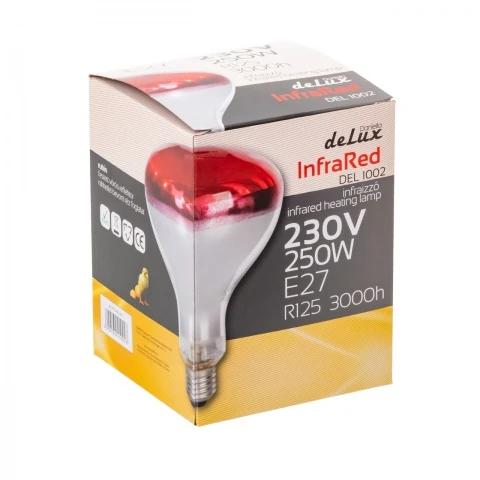Bec de încălzire cu infraroșu, 250 W, deLux :: 250 W