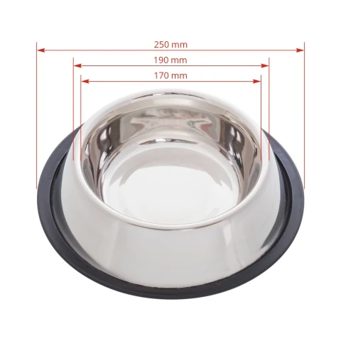 Castron din inox pentru câini, Ø19 cm, 900 ml :: Ø19 cm, 900 ml