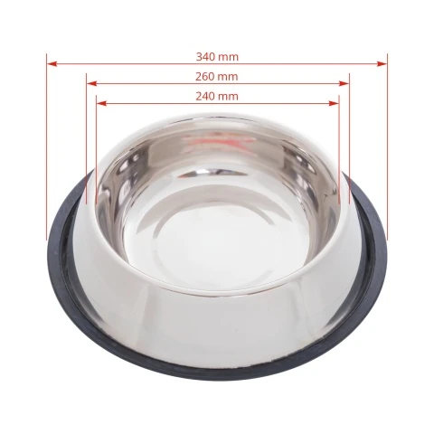 Castron din inox pentru câini, Ø26 cm, 2800 ml :: Ø26 cm, 2800 ml