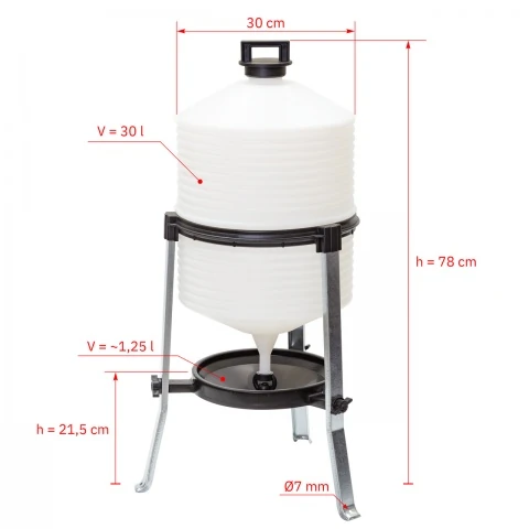 Adăpătoare pentru păsări, cu trepied, 24 litri