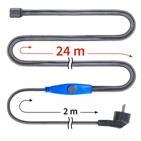 Cablu anti-îngheț cu termostat, 24 m