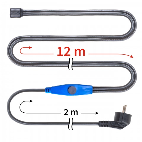 Cablu anti-îngheț cu termostat, 12 m