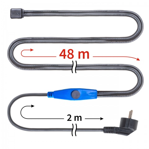 Cablu anti-îngheț cu termostat, 48 m