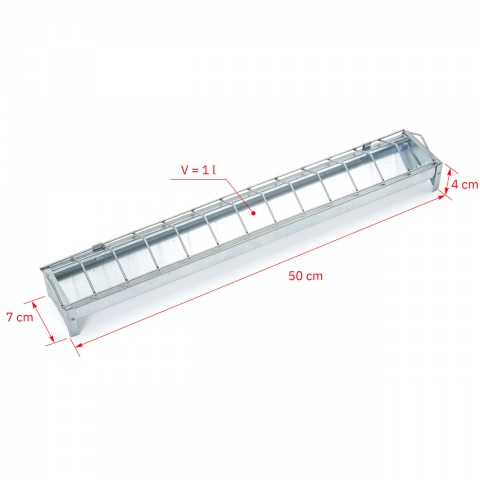 Hrănitoare pentru pui din metal galvanizat, 50 cm