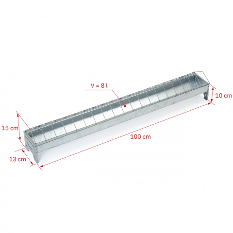 Hrănitoare pentru pui din metal galvanizat, 100 cm