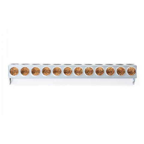 Hrănitoare pentru pui, din metal galvanizat, cu 24 găuri, 50 cm
