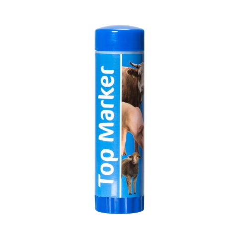Creion albastru pentru marcarea animalelor pe termen scurt, TopMarker, 60 ml