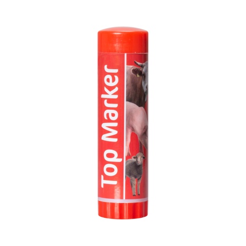 Creion roșu pentru marcarea animalelor pe termen scurt, TopMarker, 60 ml