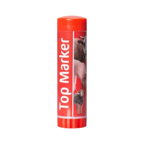 Creion roșu pentru marcarea animalelor pe termen scurt, TopMarker, 60 ml :: Roșu