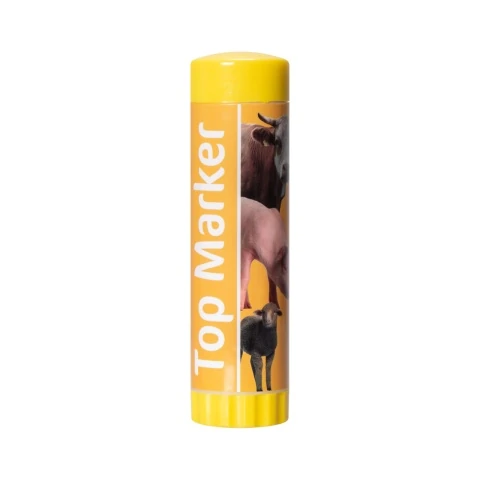 Creion galben pentru marcarea animalelor pe termen scurt, TopMarker, 60 ml :: Galben