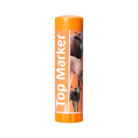 Creion portocaliu pentru marcarea animalelor pe termen scurt, TopMarker, 60 ml