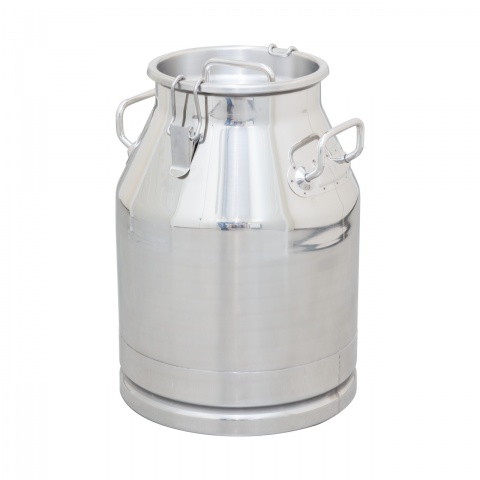 Bidon inox pentru transport lapte, cu capac tip clips, 30 litri