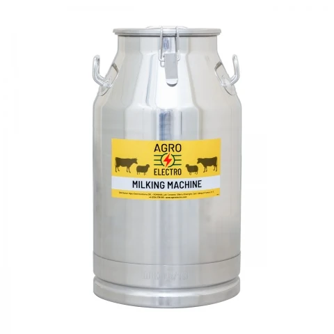 Bidon inox pentru transport lapte, cu capac tip clips, 40 litri :: 40 L