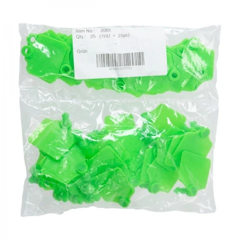 Set crotalii pentru ovine, Prima-Flex, verde, 4,4 × 4,6 cm, 25 perechi :: Verde