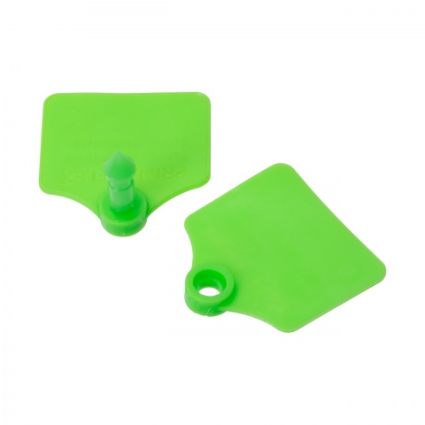 Set crotalii pentru ovine, Prima-Flex, verde, 4,4 × 4,6 cm, 25 perechi