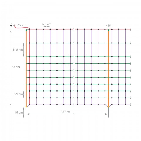 Plasă gard electric pentru iepuri, 50 m × 65 cm