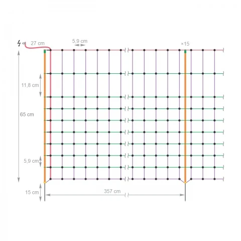 Plasă gard electric pentru iepuri, 50 m × 65 cm