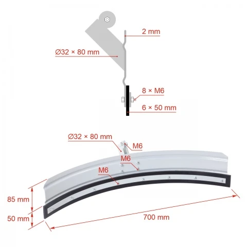 Racletă curbată pentru curățarea bălegarului, 66 cm :: 66 cm