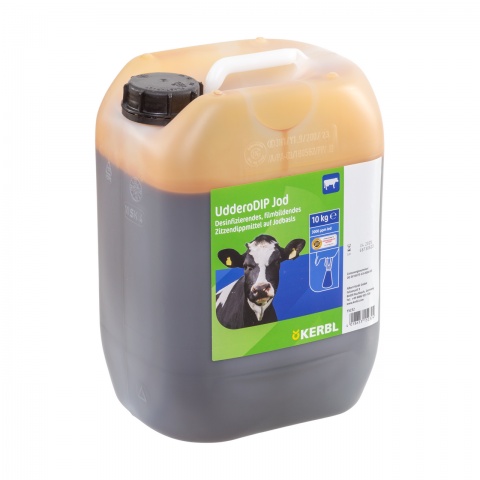 Udderodip Jod, soluție dezinfectantă și de tratament pentru uger, 10 kg<br/>260 Lei<br><small>0875</small>