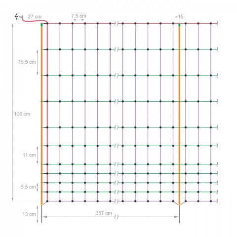 Plasă gard electric pentru păsări, 50 m × 106 cm