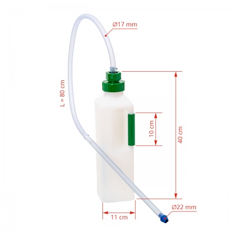 Bidon administrare lichide pentru viței, 3000 ml, cu drenaj