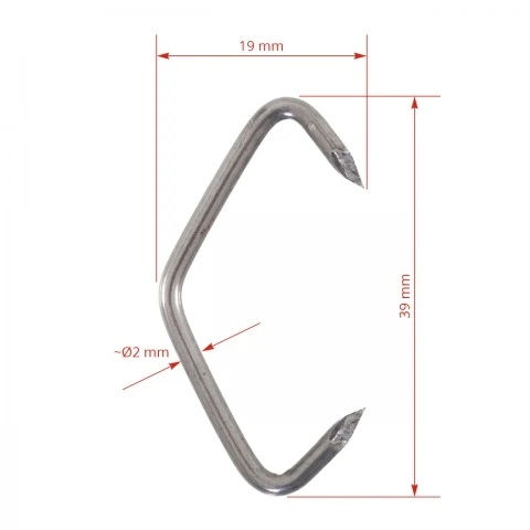 Inele nazale Veteur, pentru porci, nr. 5 (39 mm), 100 buc. :: nr. 5 (39 mm)