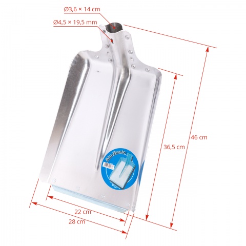 Lopată aluminiu, 28 × 36,5 cm