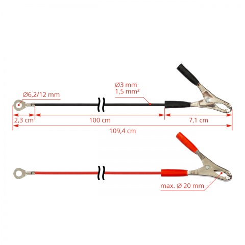 Cablu conexiune aparat gard electric - acumulator