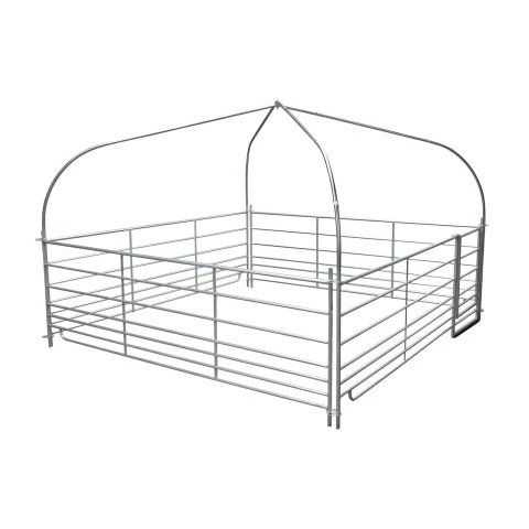 Cort complet cu țarc cu acoperiș, pentru oi și capre, 275 × 275 cm