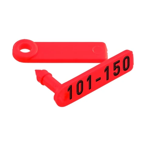 Crotalii pentru miei și iezi, Twintag, roșu, 101-150 :: 101-150