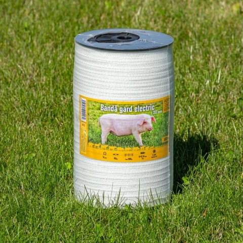 Bandă gard electric - 20 mm - 500 m - 90 kg - 9 Ω/m