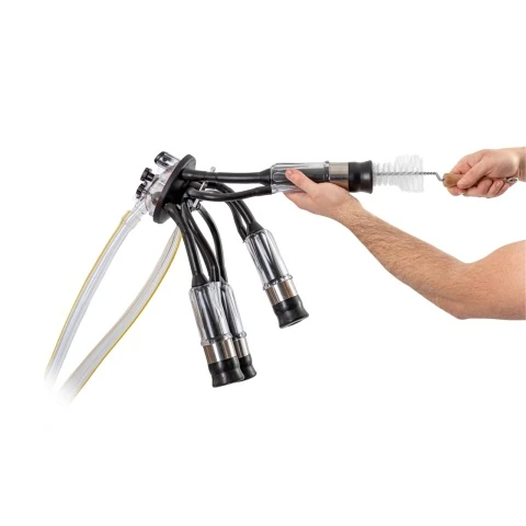 Perie spiralată de curățat manșoane, cu mâner de lemn, 50 cm