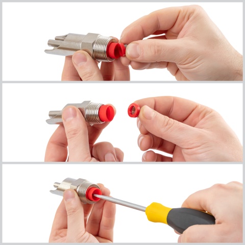 Suzetă cu filet 3/4", pentru scroafe, cu niplu 3/4"