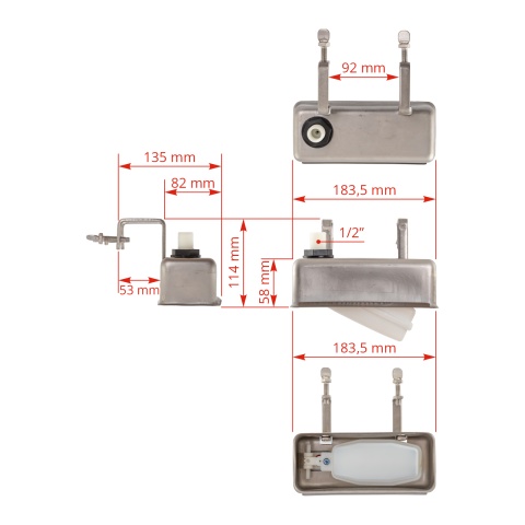 Supapă cu plutitor în carcasă inox, 1/2"