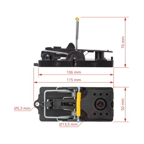 Set 2 capcane pentru șoareci, 11 × 5 cm