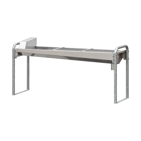 Adăpătoare inox cu picior zincat, 207 × 60 cm, 95 litri