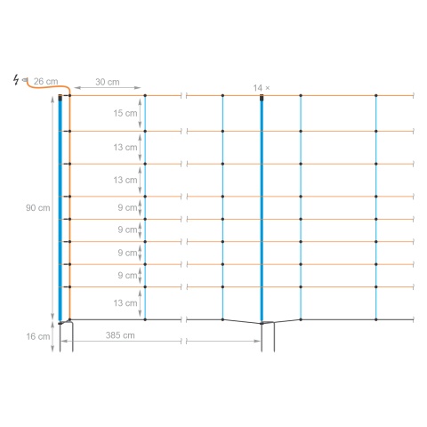 Plasă gard electric, TitanNet Premium, 50 m × 90 cm