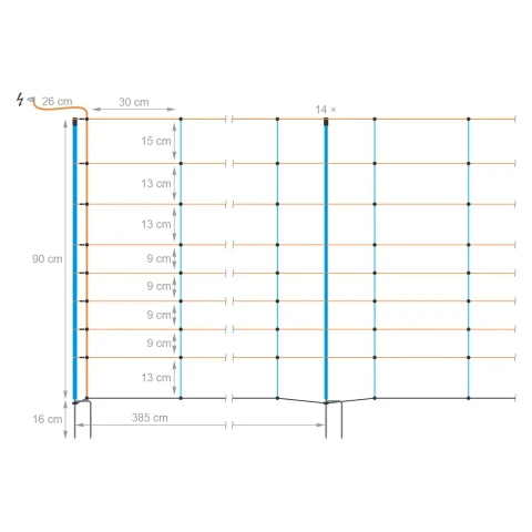 Plasă gard electric, TitanNet Premium, 50 m × 90 cm