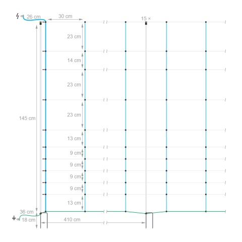 Plasă gard electric, TitanNet, 50 m × 145 cm