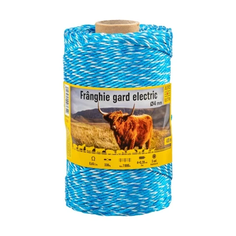 Frânghie gard electric - 400 m - 330 kg - 0,65 Ω/m