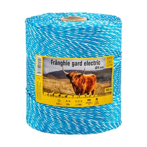 Frânghie gard electric - 1000 m - 330 kg - 0,65 Ω/m