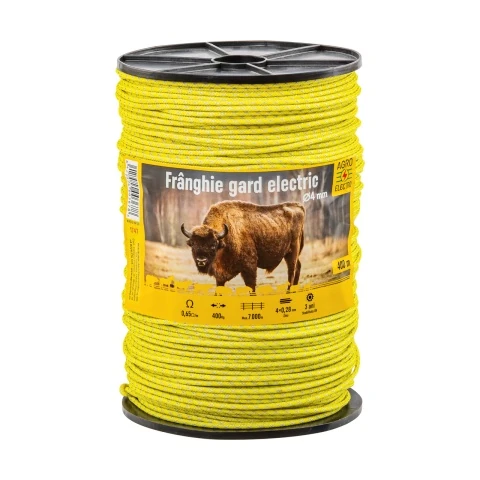 Frânghie gard electric țesut - 400 m - 400 kg - 0,65 Ω/m