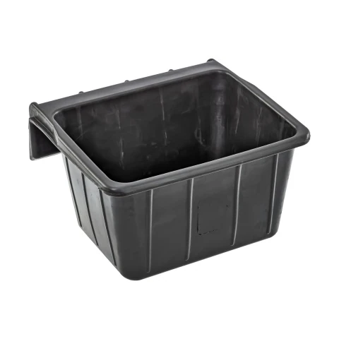 Hrănitoare rectangulară din cauciuc, negru, 20 litri