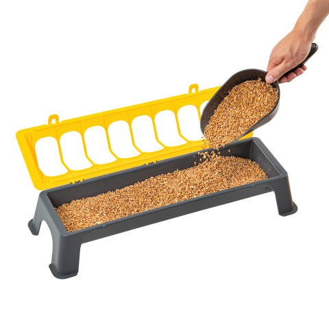 Hrănitoare pentru pui, plastic antracit-galben, 50 cm